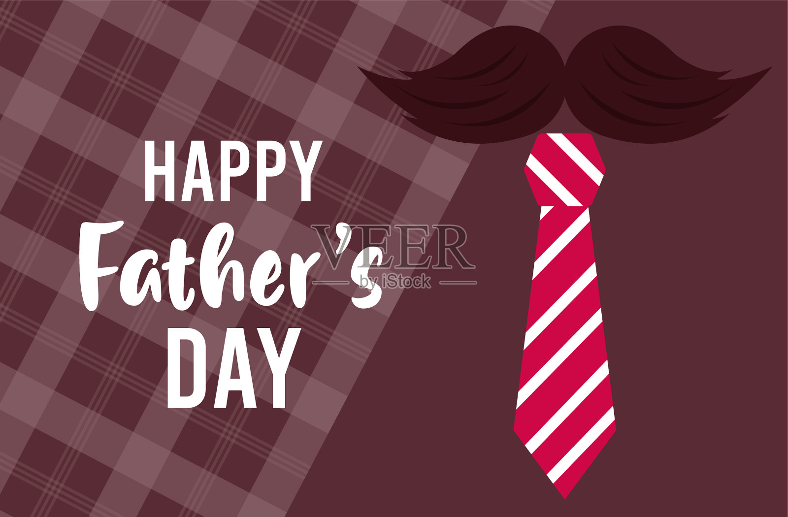 有领带和胡子的父亲节贺卡插画图片素材