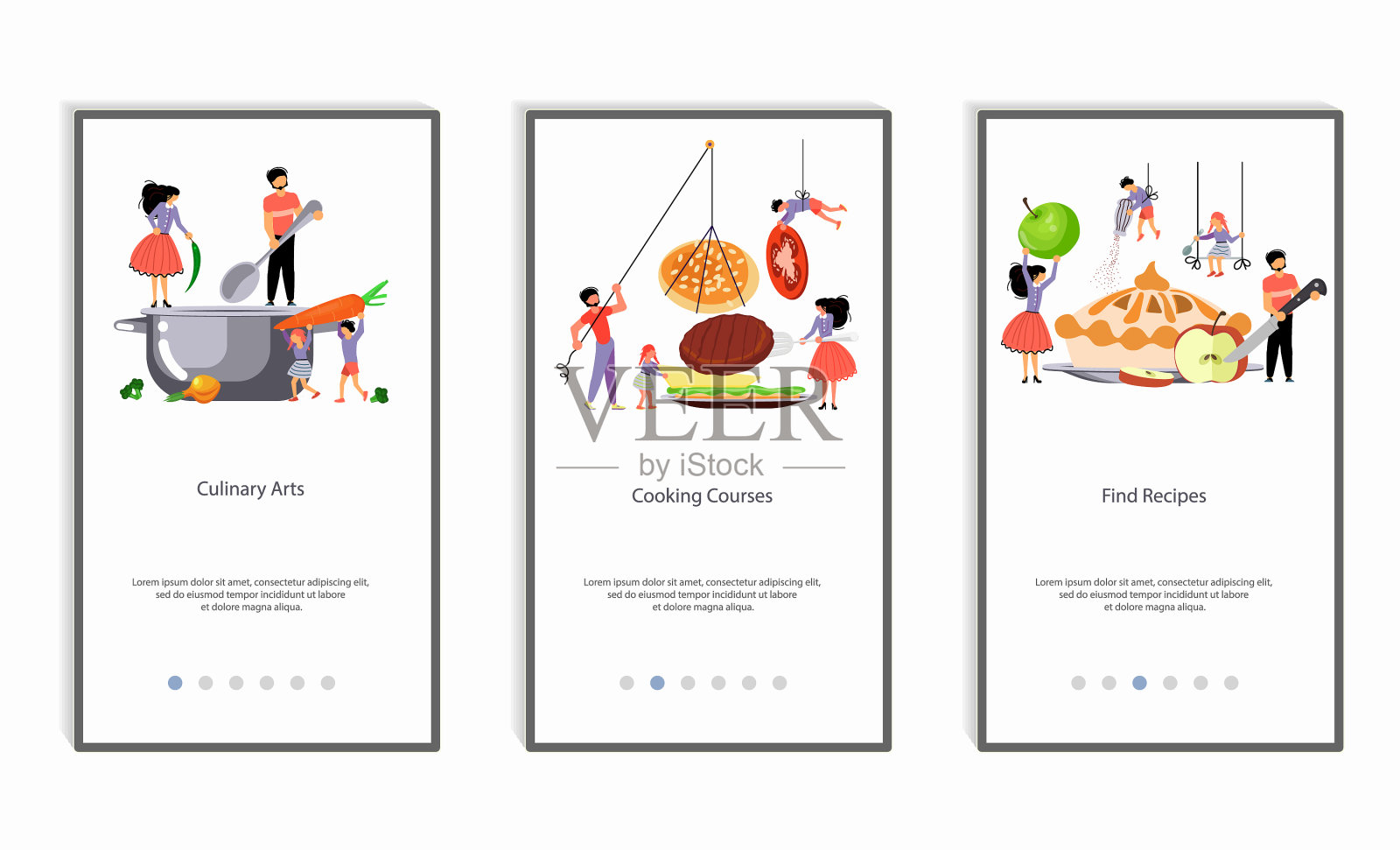 家庭准备食物app插画图片素材