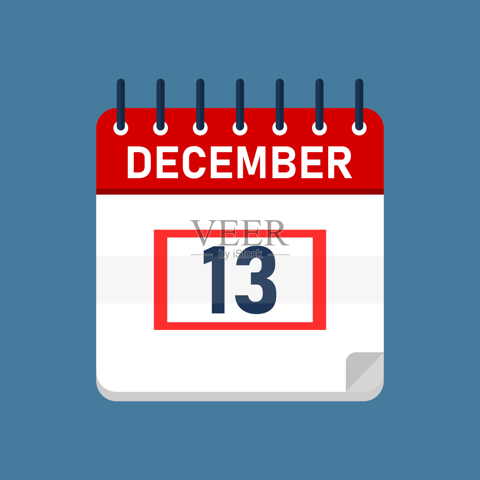 日历十二月十三日插画图片素材