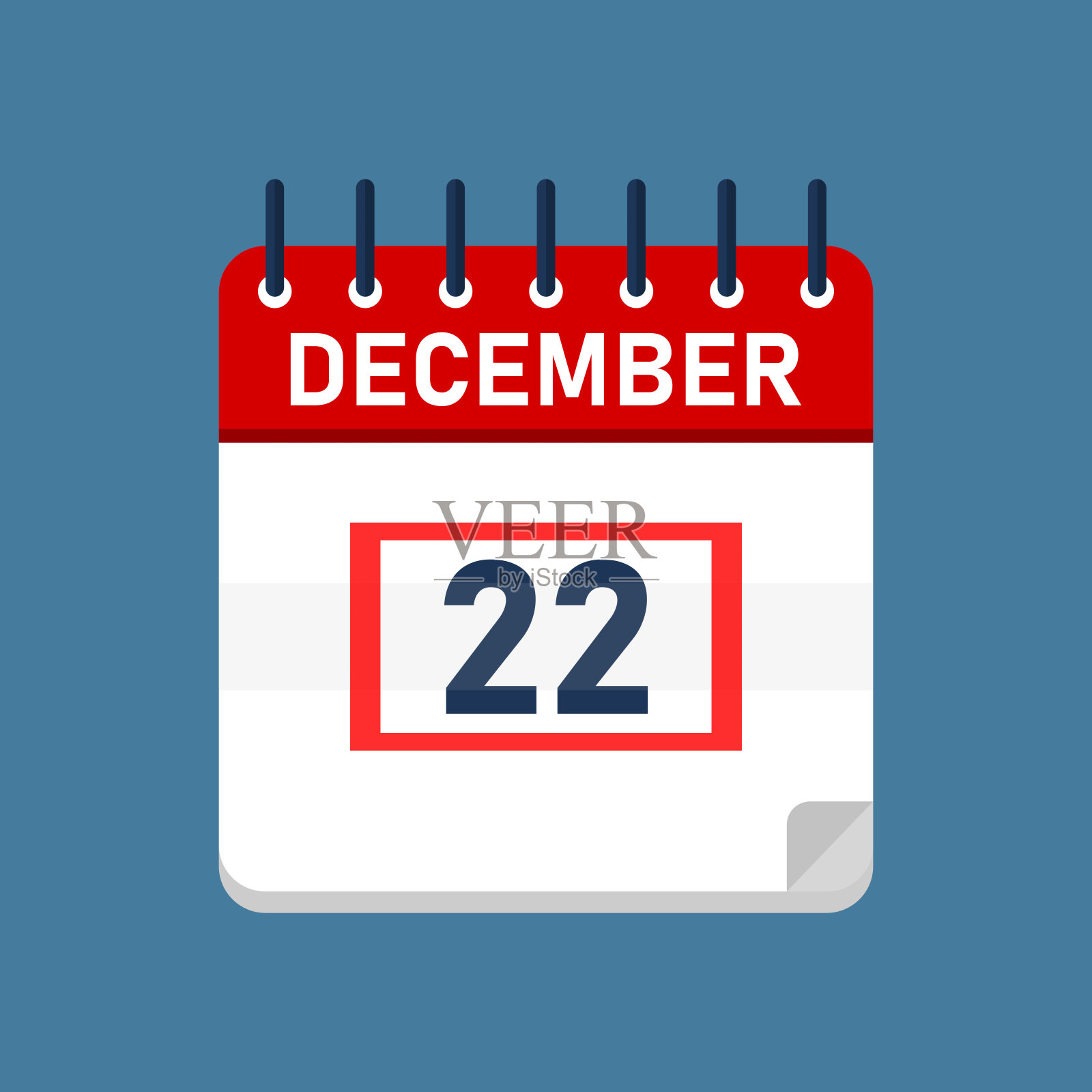 日历十二月二十二日插画图片素材