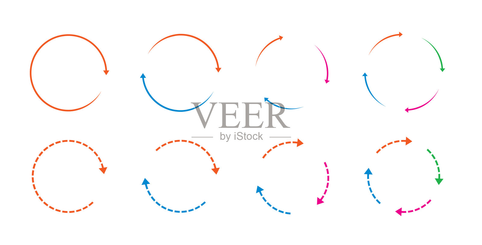 设置颜色圈箭头。矢量图标刷新和重新加载。图形的网站。设计元素图片