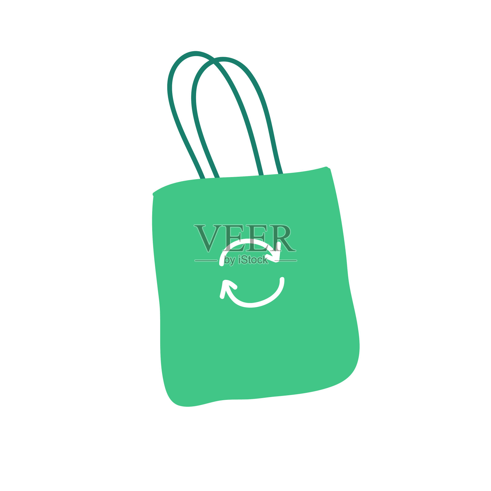 生态手提袋涂鸦图标插画图片素材