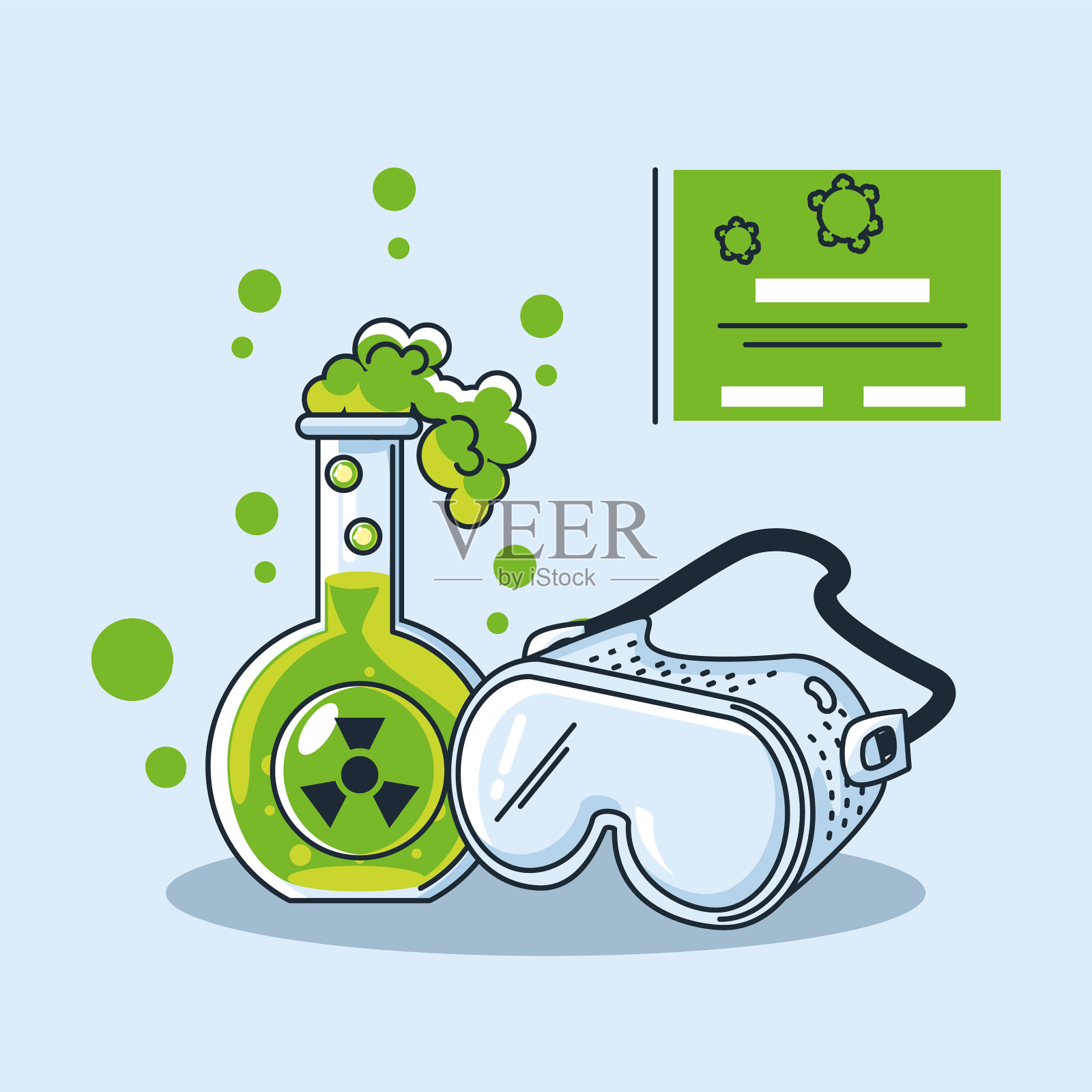 信息图表与化学实验室试管插画图片素材