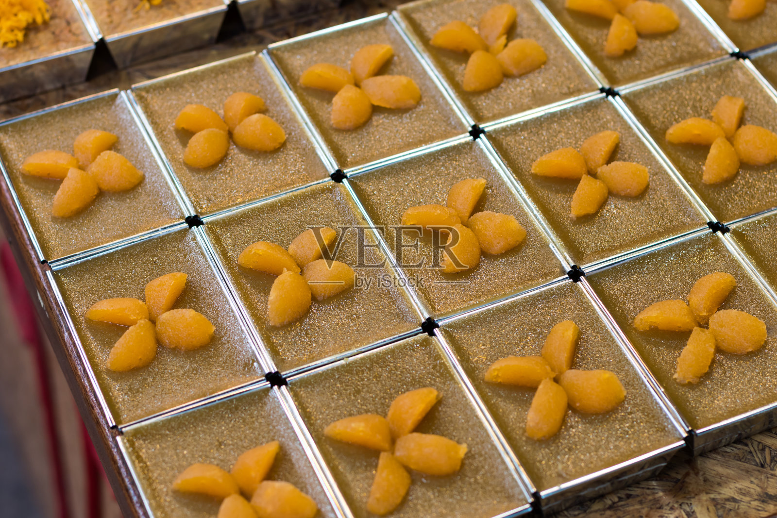 椰子蛋奶方块食谱。照片摄影图片