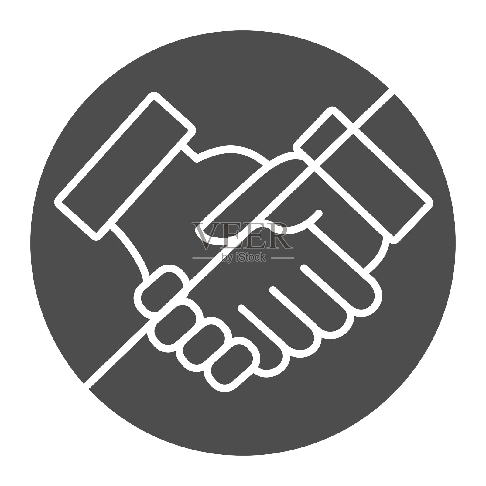 禁止握手固体图标避免物理插画图片素材