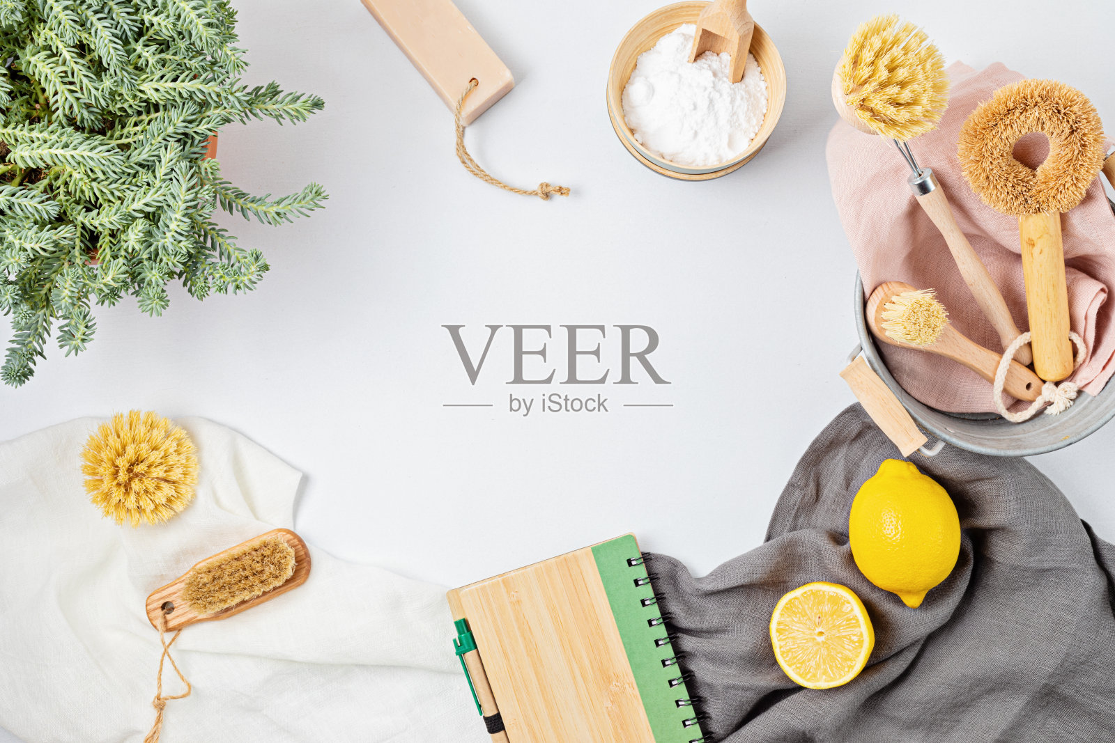 家居清洁无毒、天然产品。无塑料，零浪费的生活方式照片摄影图片