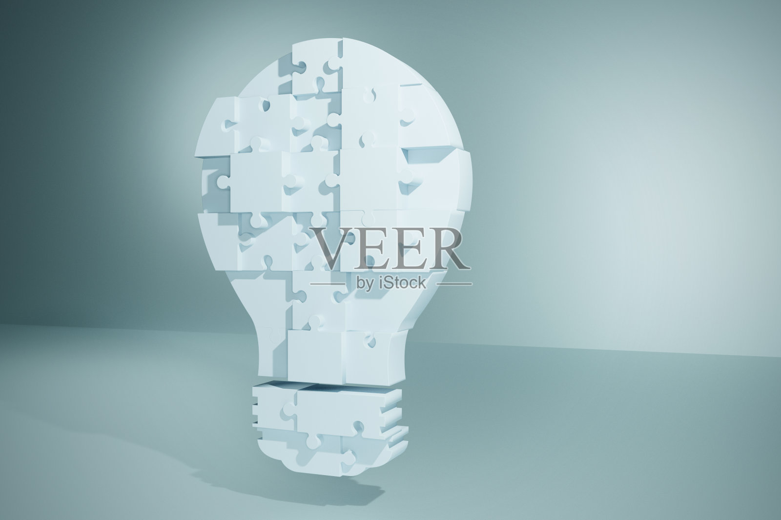 3D光堡子谜。概念的概念。照片摄影图片