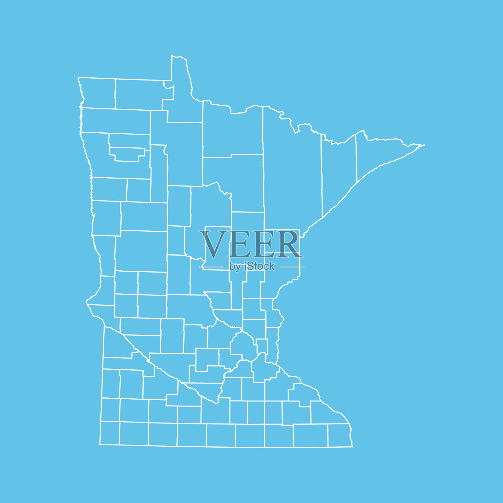 明尼苏达州的地图插画图片素材