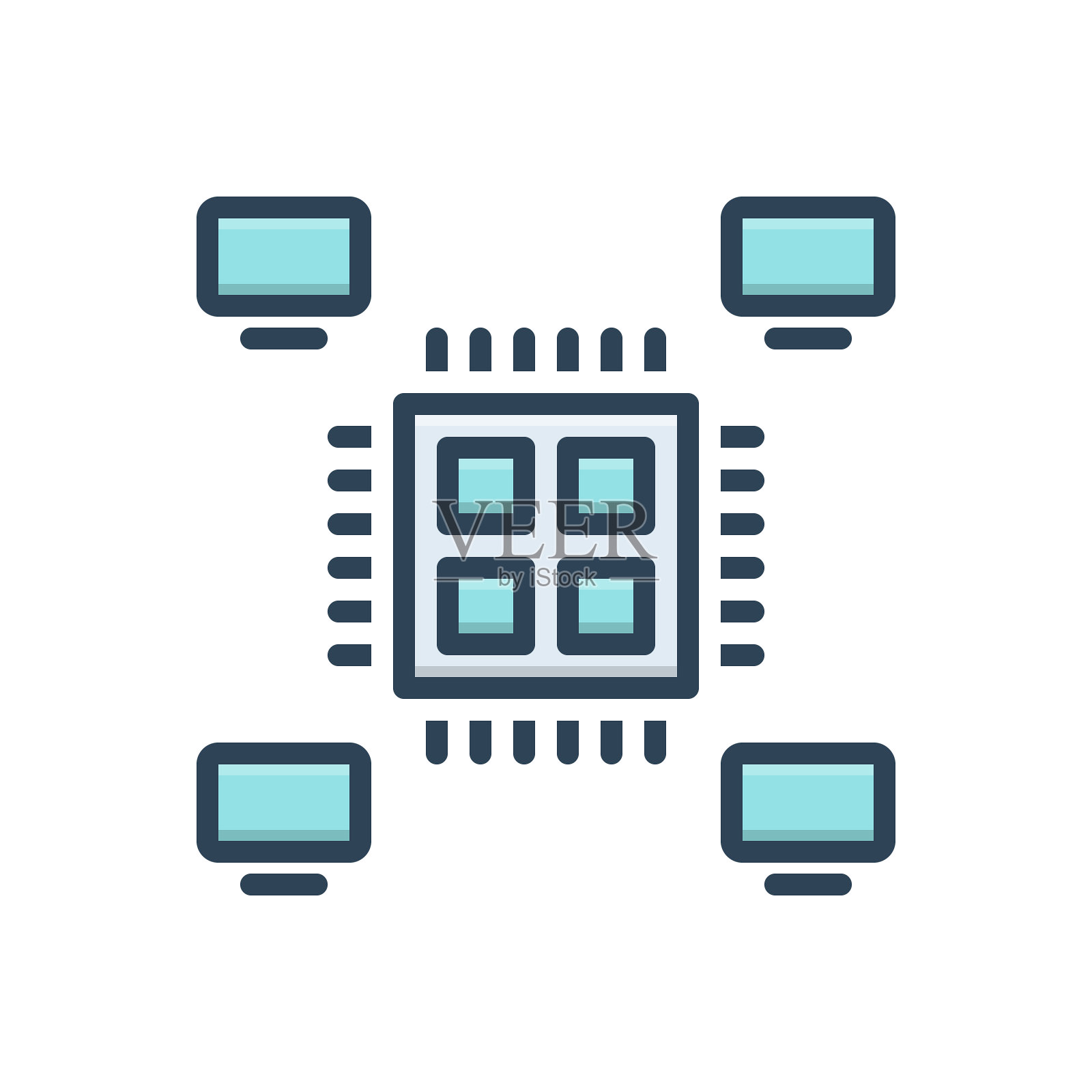 多处理多任务插画图片素材