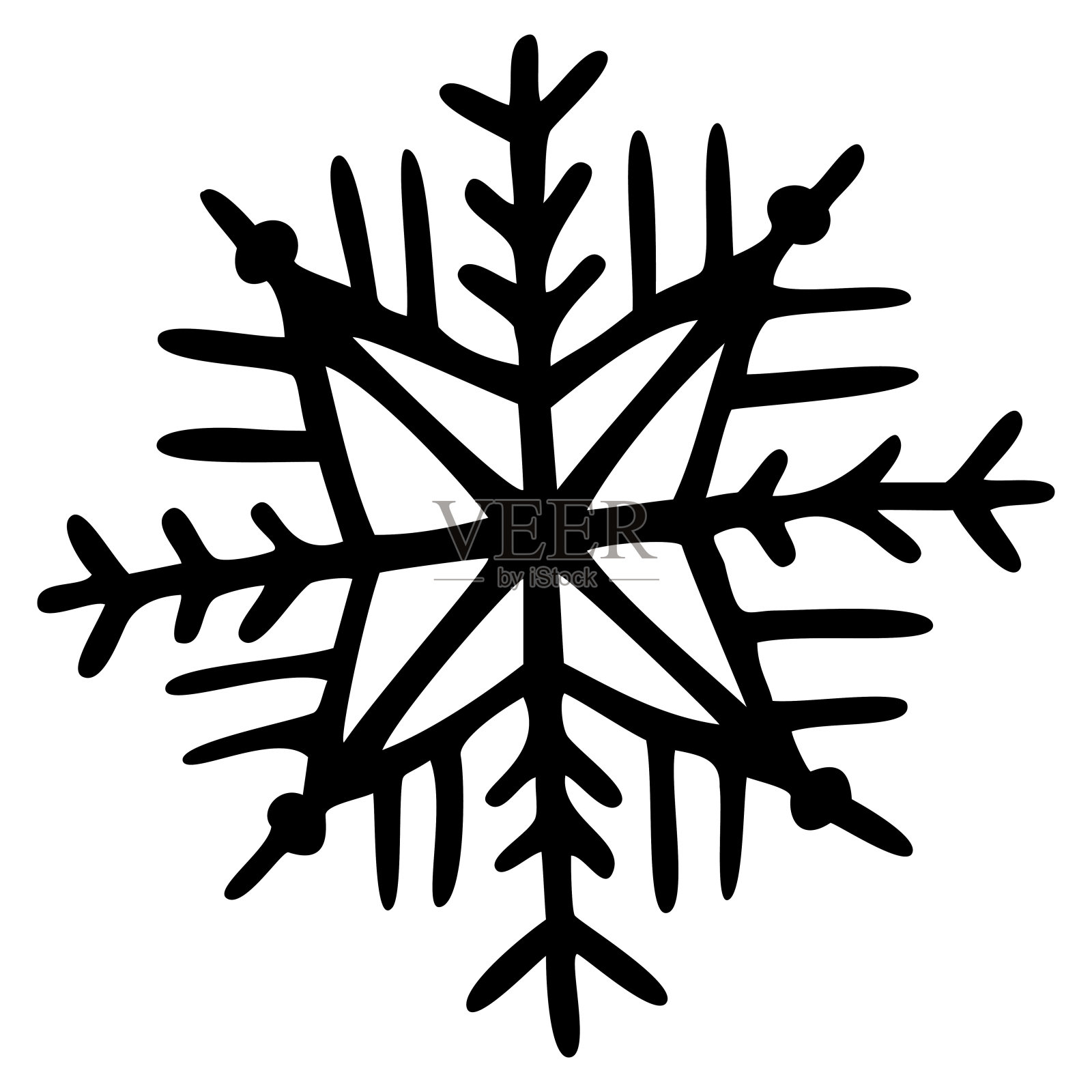 向量孤立的元素。雪花。插画图片素材