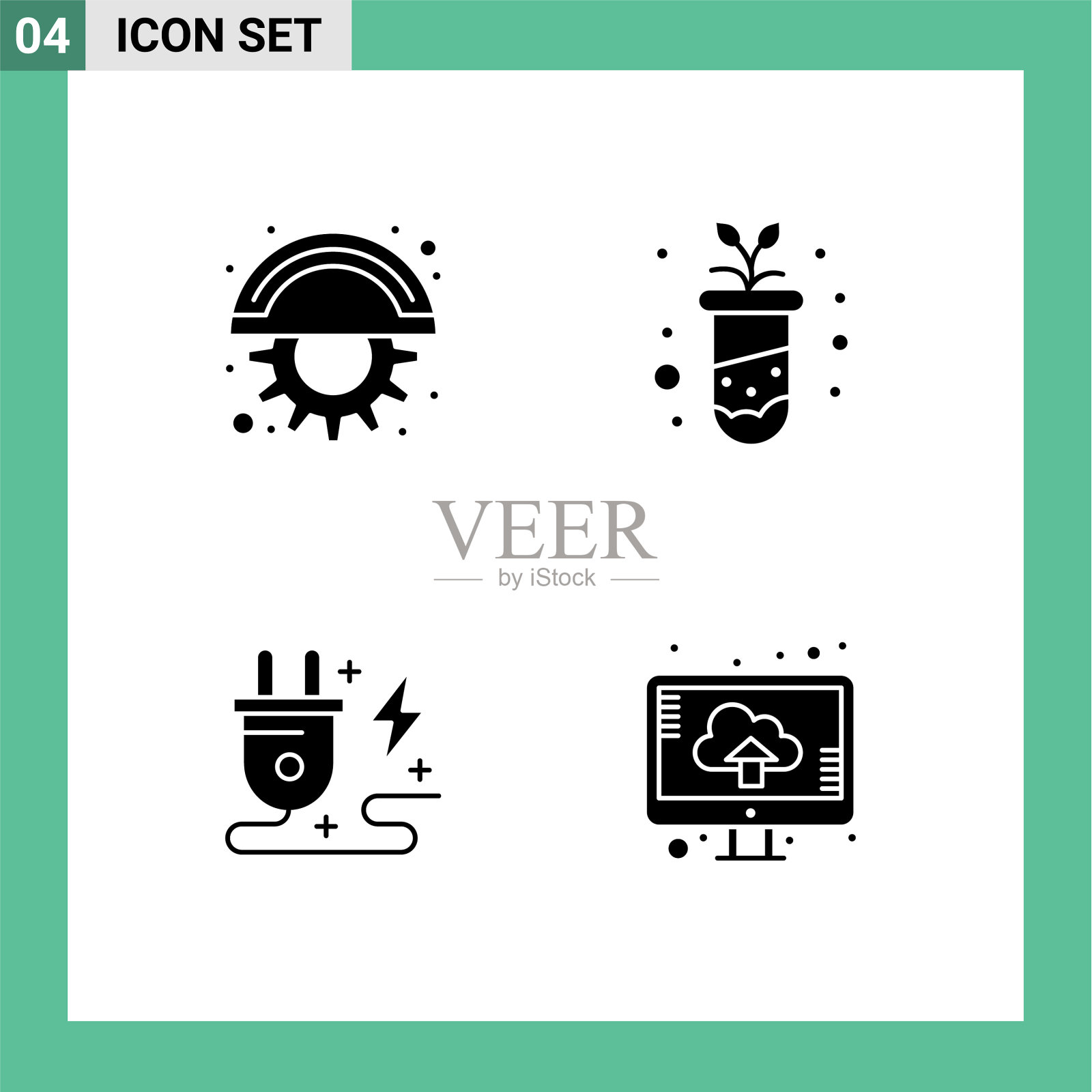 实字形包4个通用符号刀片插画图片素材