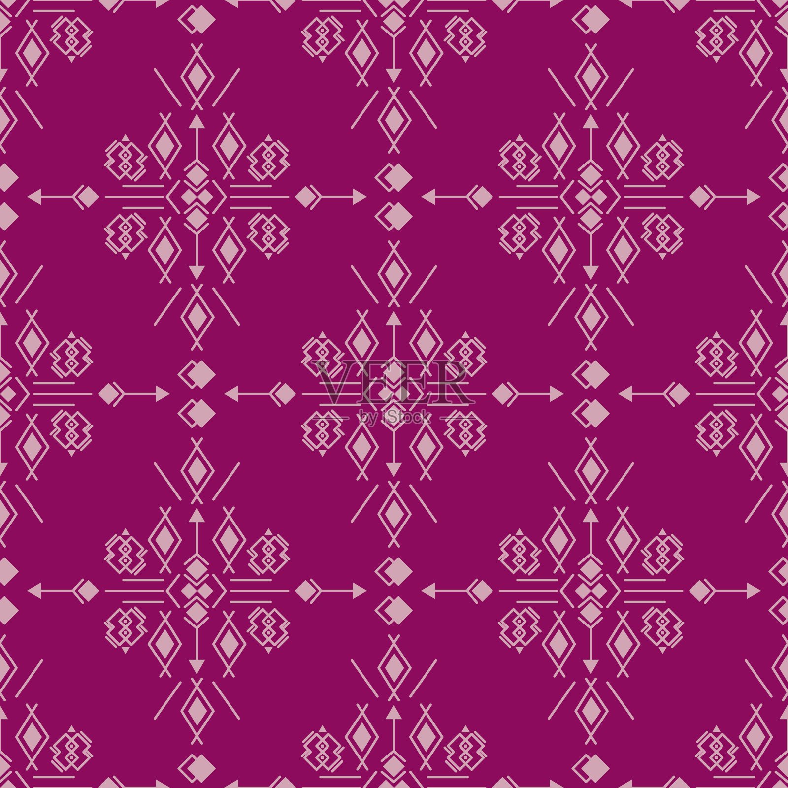 阿兹特克无缝模式。部落民族装饰。几何抽象背景。插画图片素材