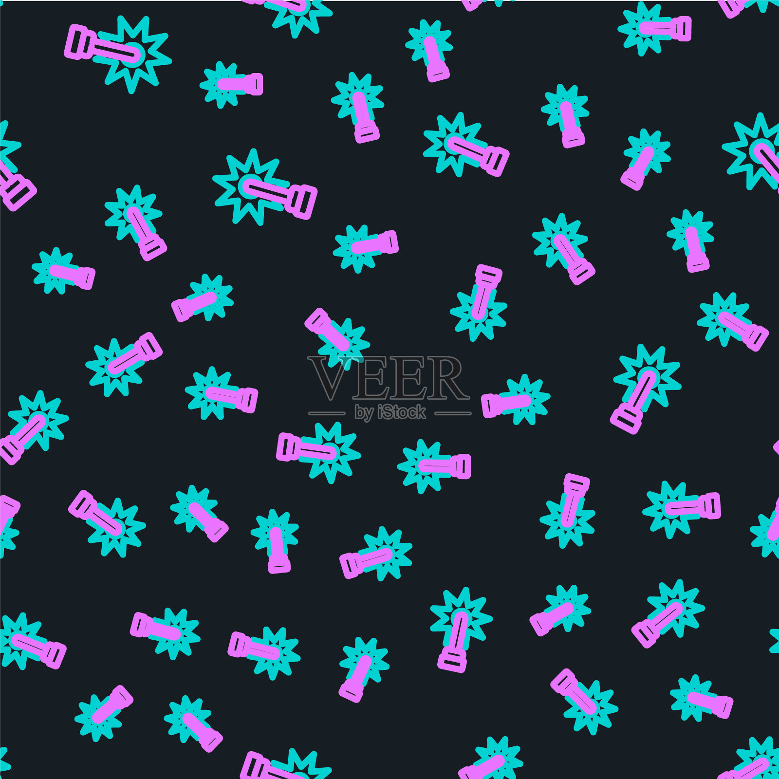 线牛仔骑马靴靴的图标隔离无缝图案上的黑色背景。向量插画图片素材