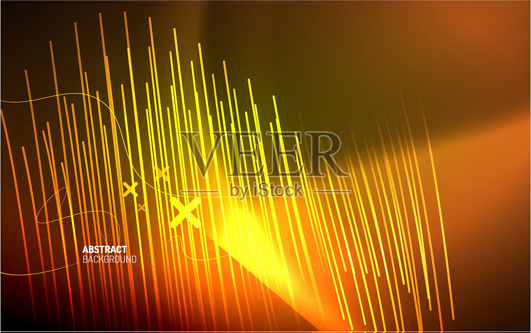 抽象背景-霓虹线设计插画图片素材