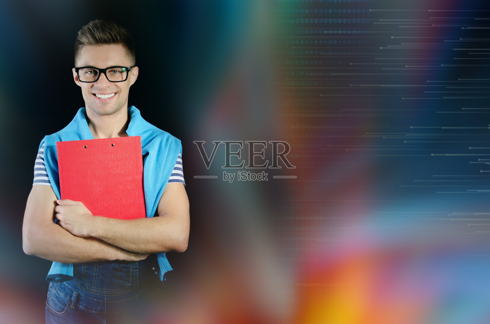 工作和生意。黑色背景。照片摄影图片