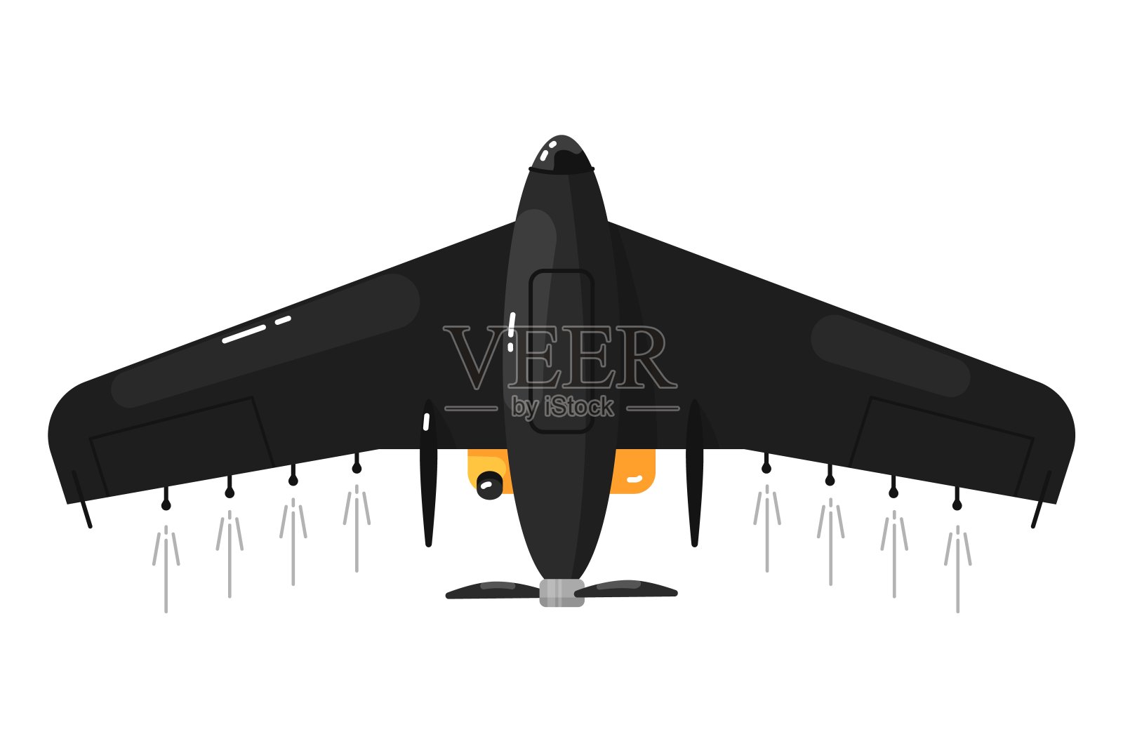 无人驾驶飞机。孤立的飞机无人驾驶飞机插画图片素材