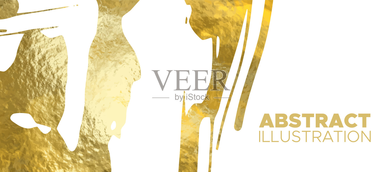 矢量白色和金色设计模板的旗帜。插画图片素材