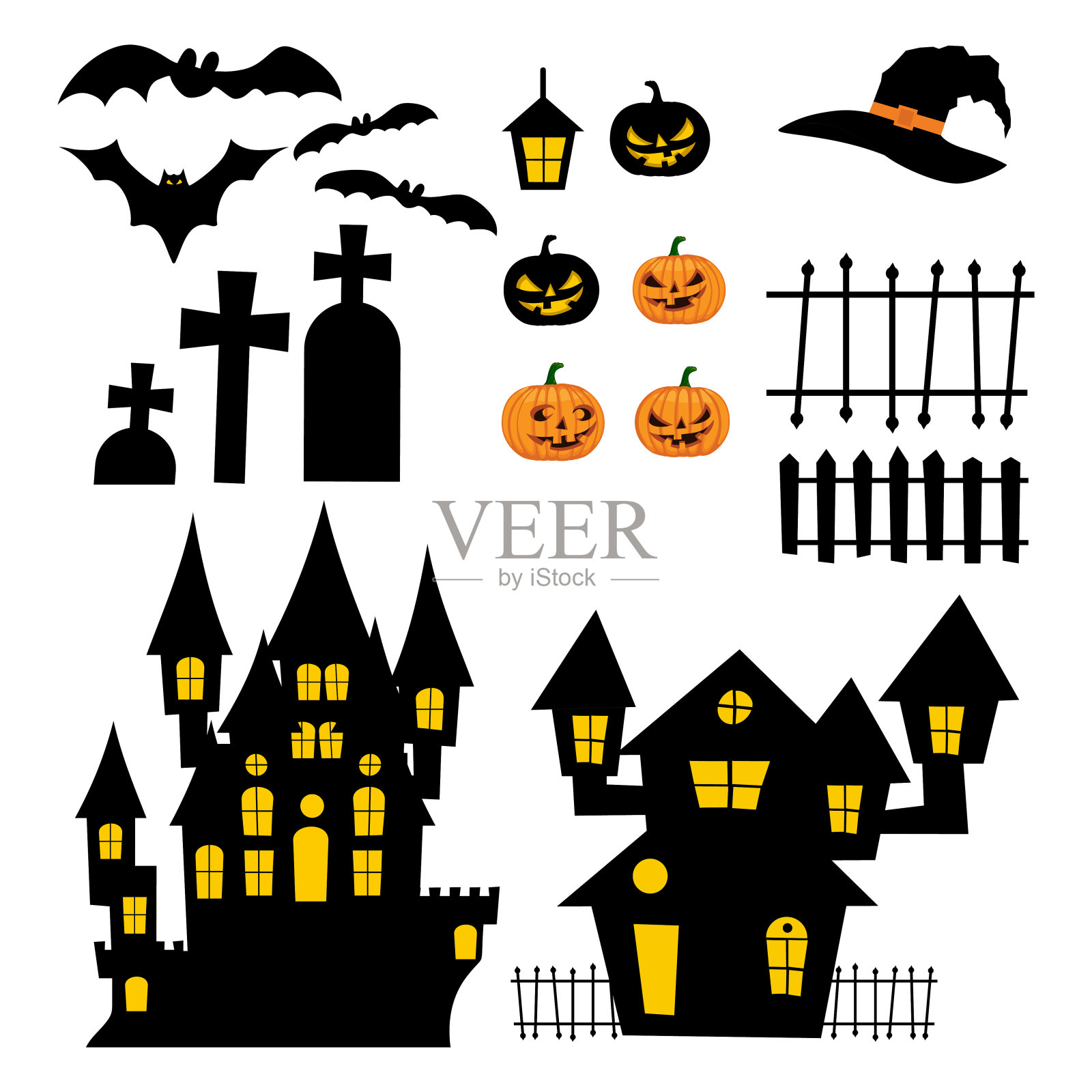 万圣节道具插画图片素材