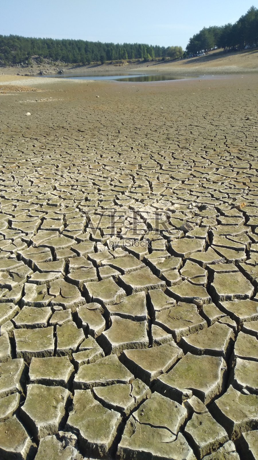 湖上的干裂土壤照片摄影图片