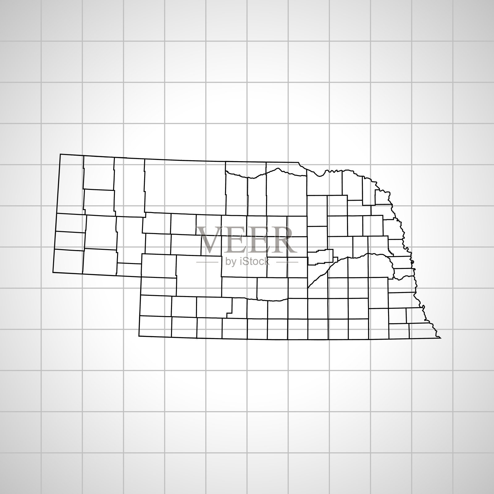 内布拉斯加州的地图插画图片素材