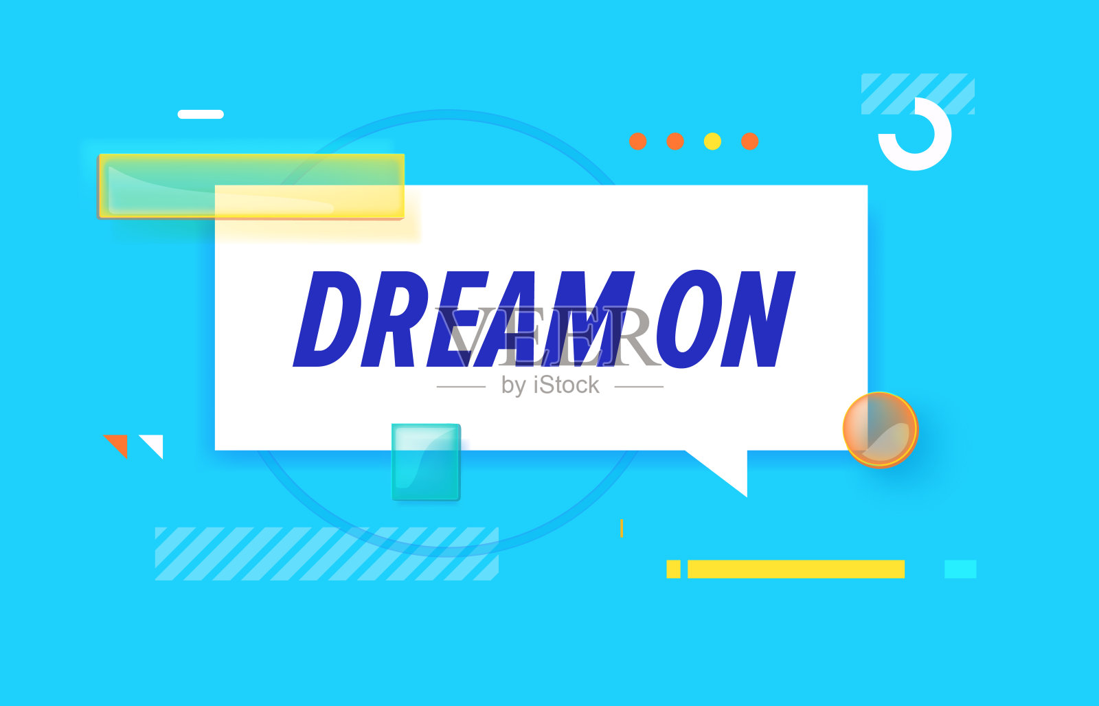 梦想在设计横幅上。矢量模板web，打印，演示插画图片素材