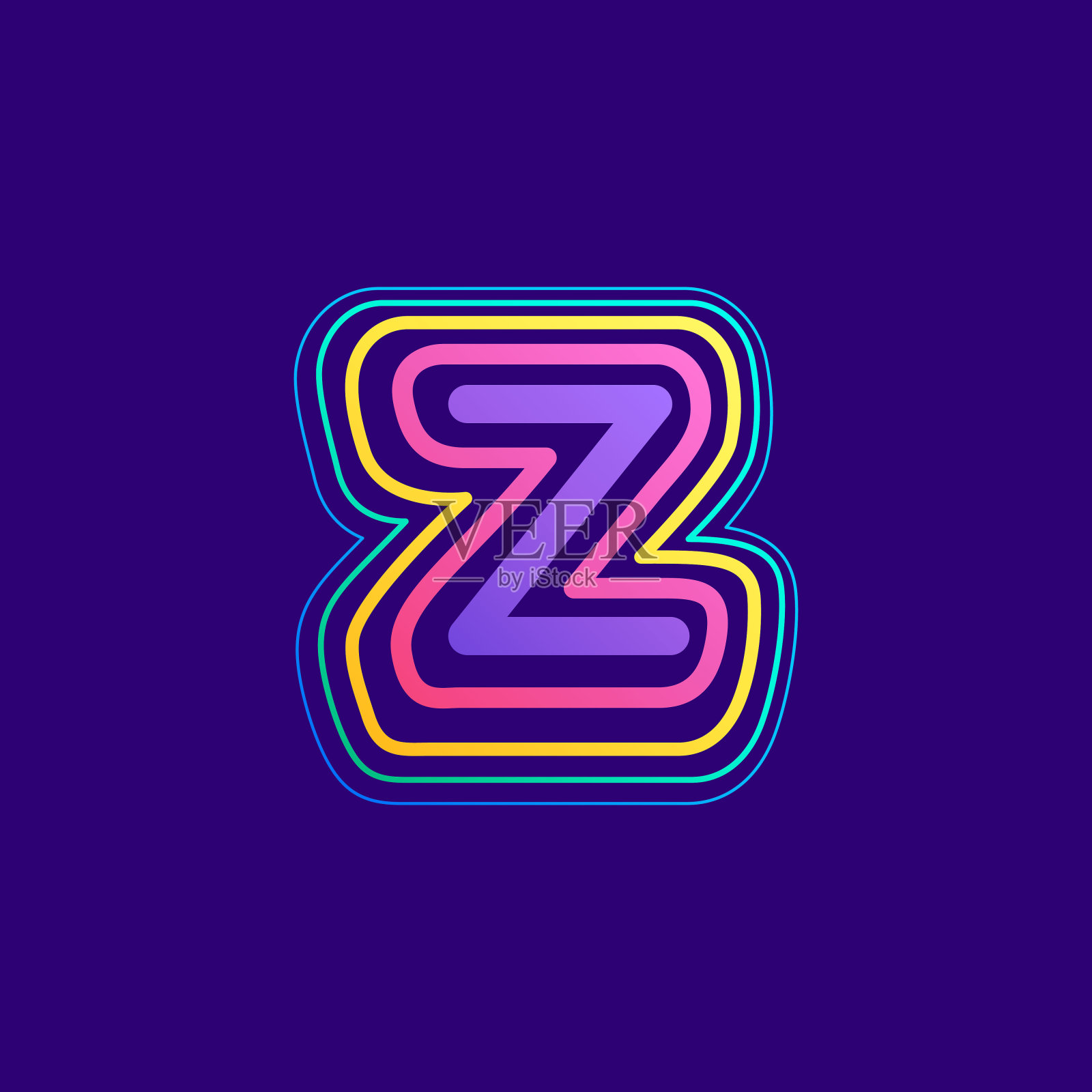 彩色线条z字母标志