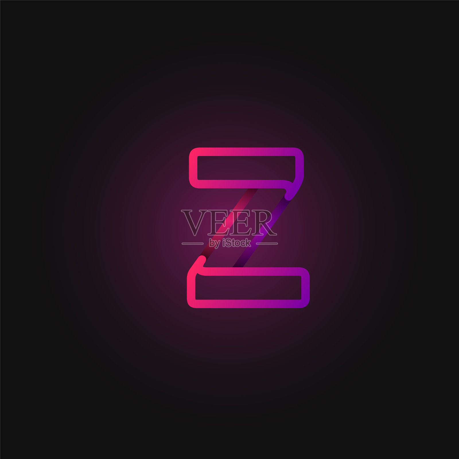 来自字体集的粉色折叠线字符，矢量插图设计元素图片