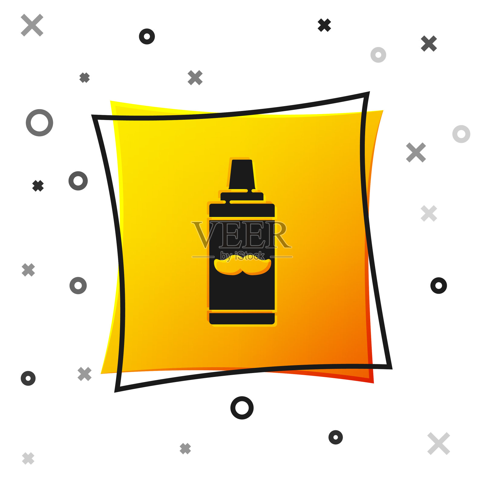 黑色剃须凝胶泡沫图标孤立在白色上插画图片素材