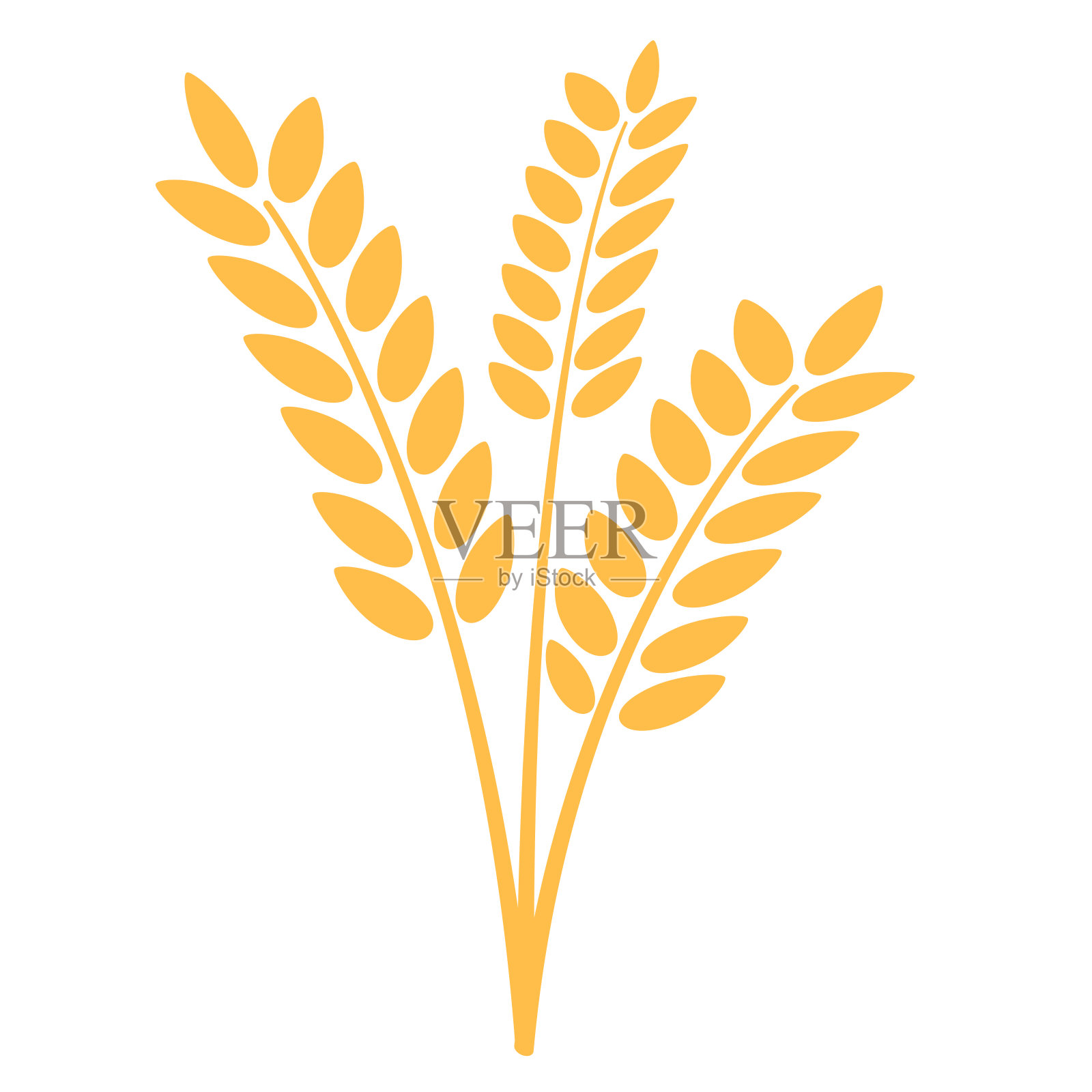 金色麦穗的图标或象征插画图片素材