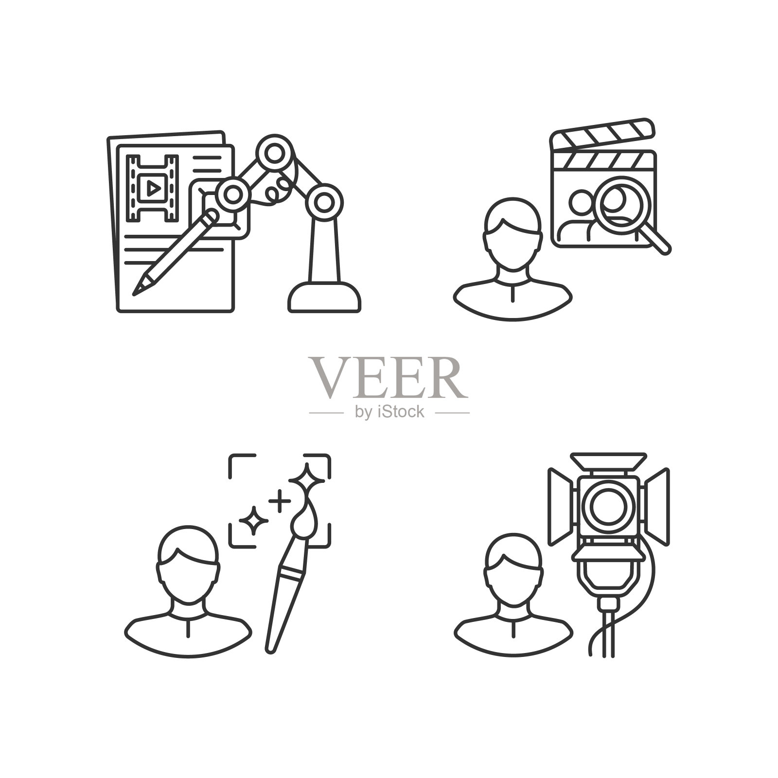 20-07-31电影制作流程及工作人员(11)插画图片素材