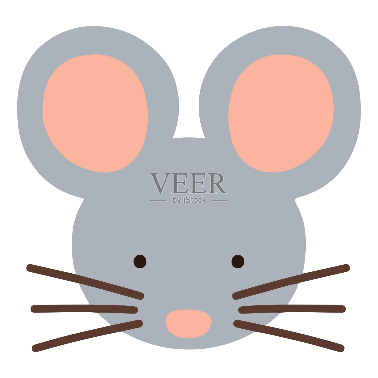 生肖动物鼠平色插画图片素材