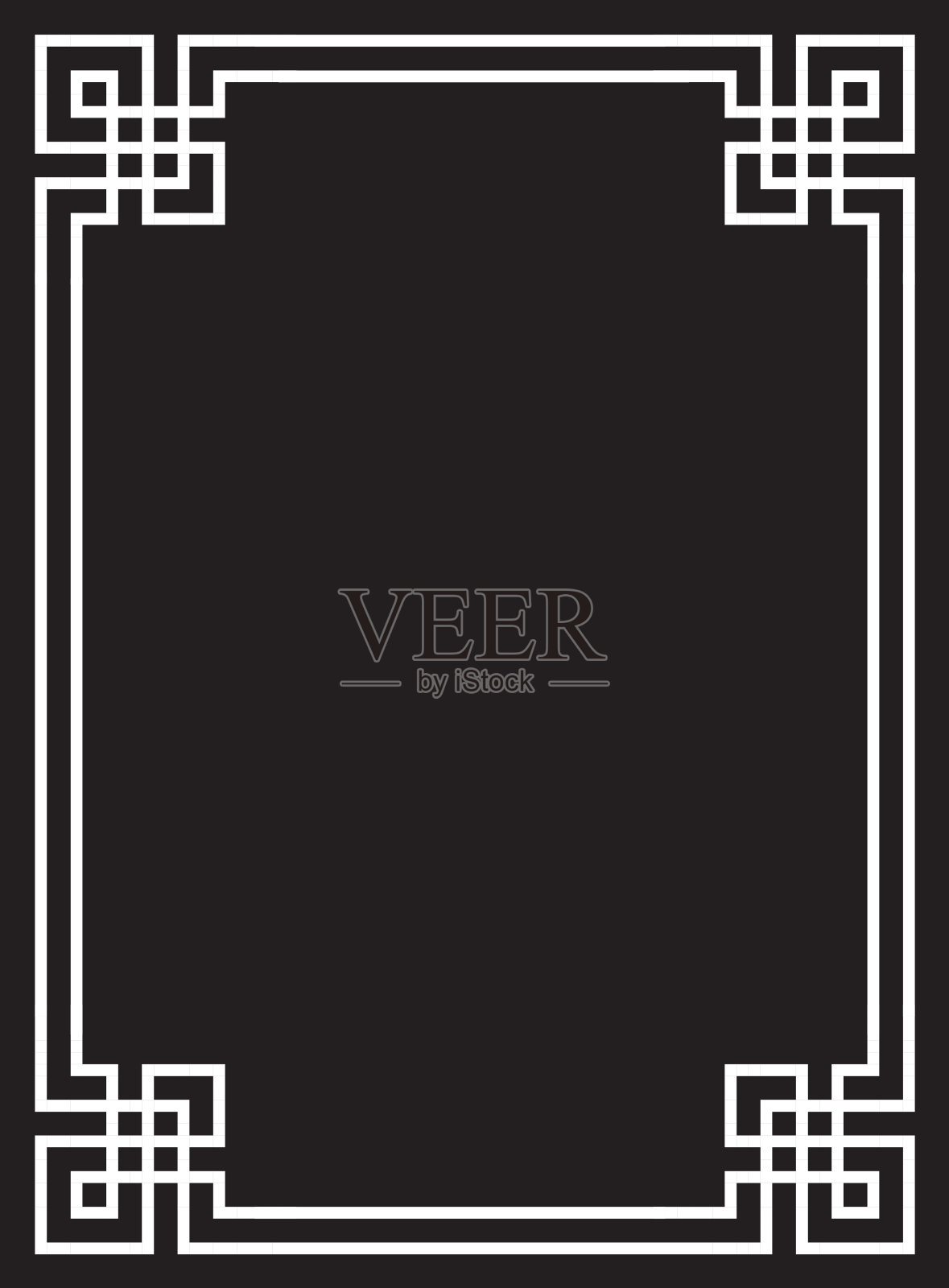 装饰框架与希腊装饰插画图片素材