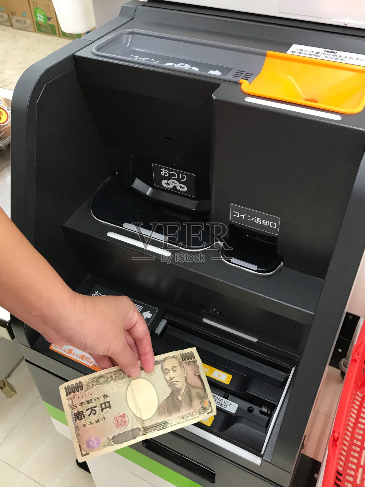 日本商店的非接触式支付系统照片摄影图片