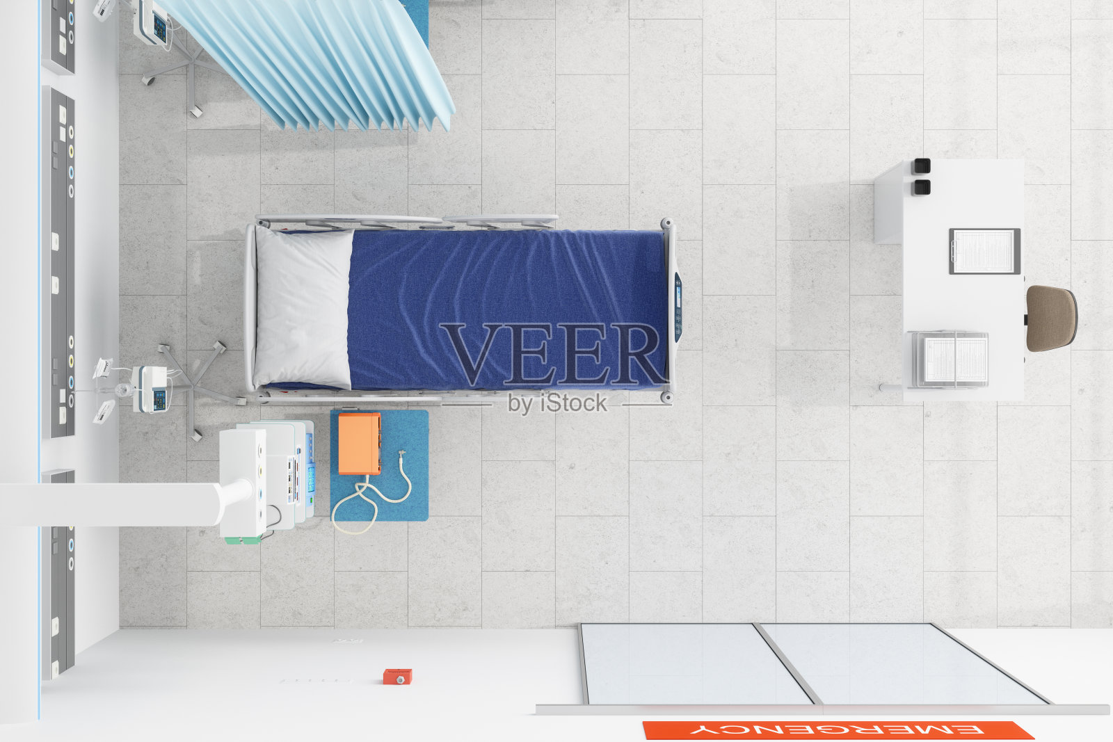 有护士站的紧急服务俯视图照片摄影图片