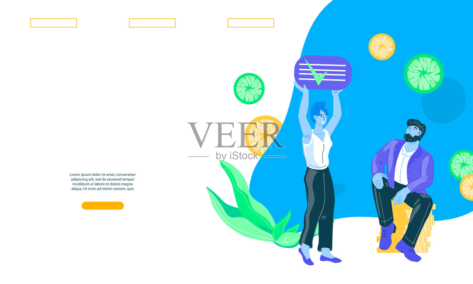 网站开发和搜索业务解决方案，平面矢量插图。插画图片素材