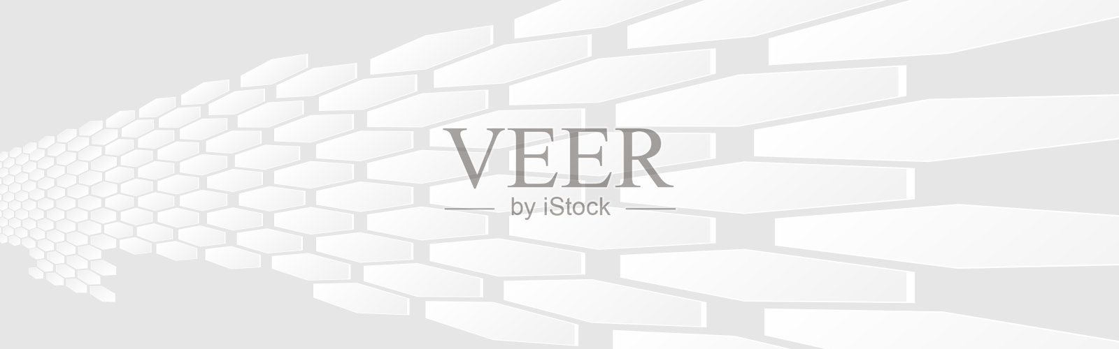 白色抽象多边形旗帜背景。矢量墙3d六边形纸纹理。插画图片素材