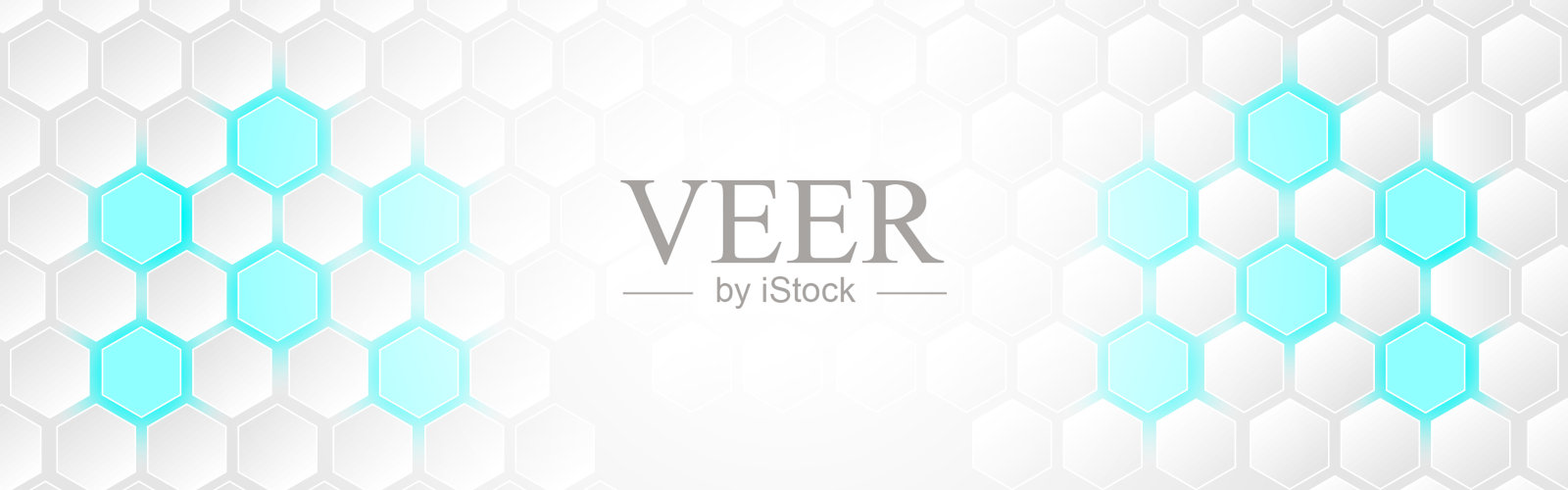 白色抽象多边形浅蓝色技术横幅背景。矢量三维六边形纸纹理。插画图片素材