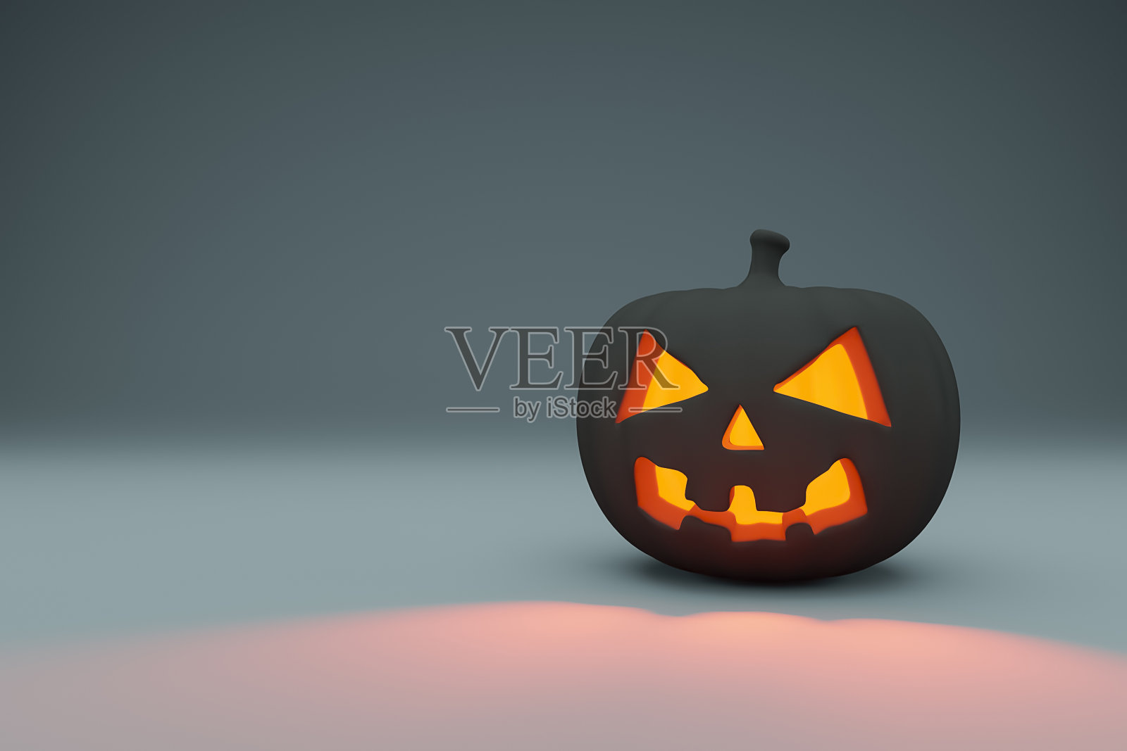 万圣节。万圣节快乐。Jack-o '- lantern.Black.Studio rendering。副本的空间。3 d渲染。照片摄影图片