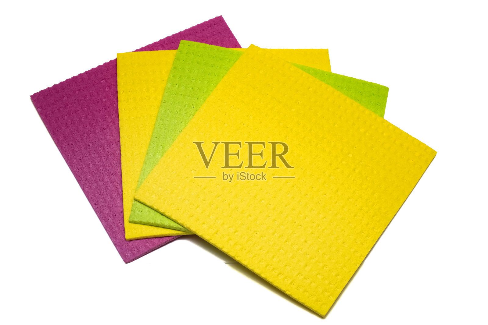 彩色抹布，孤立在白色背景上照片摄影图片