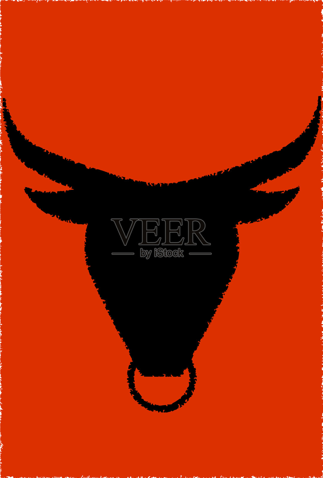 2021年的牛剪影贺年卡插画图片素材