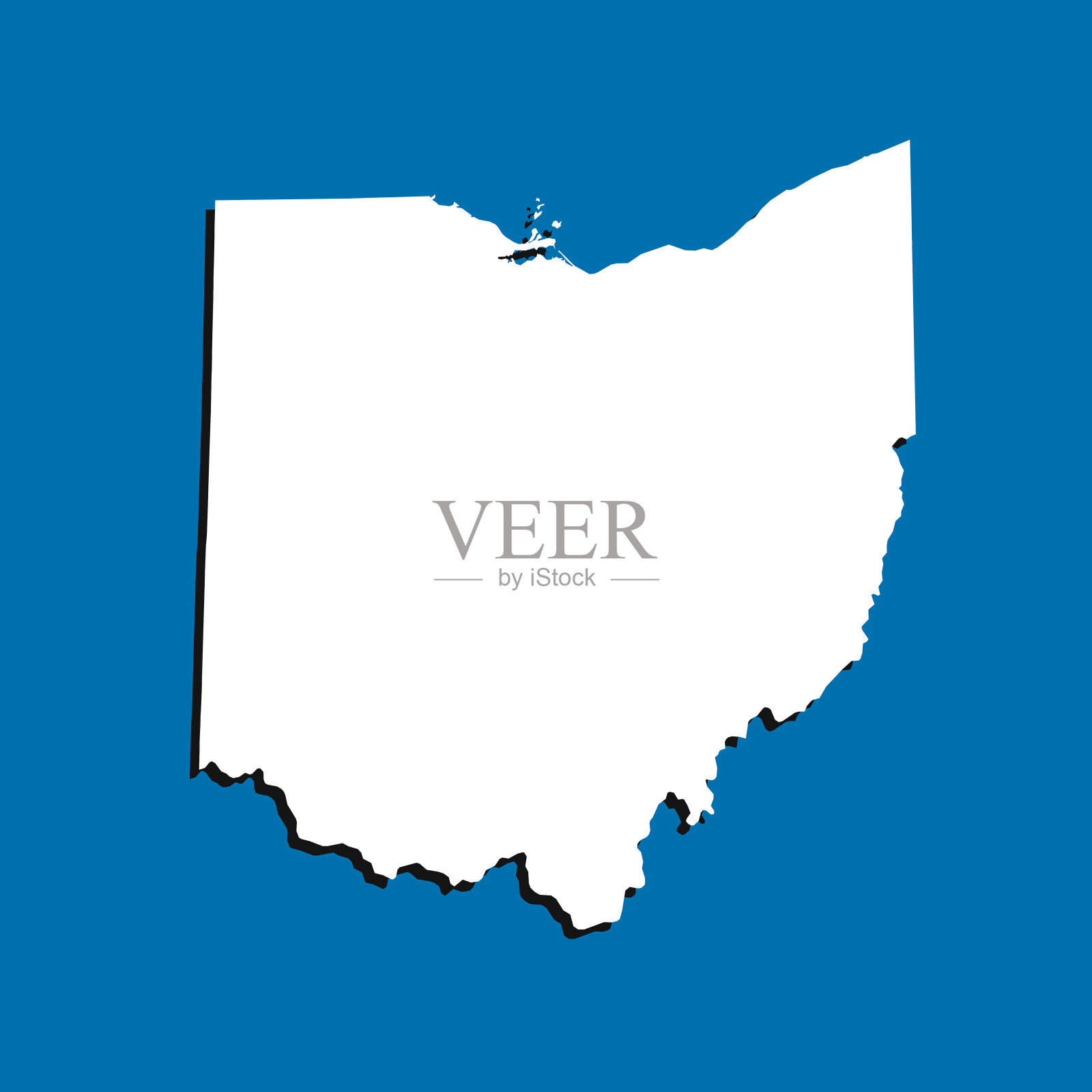 俄亥俄地图插画图片素材