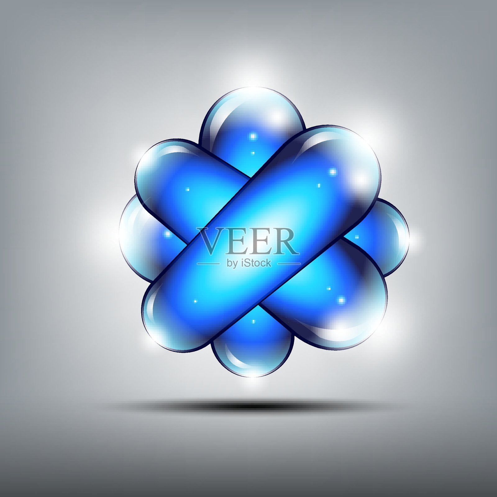 摘要霓虹灯(丸)三维标识组。插画图片素材