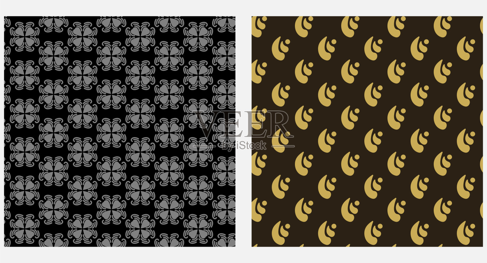 简单的背景图案，壁纸纹理。黑色、金色和灰色调。矢量图插画图片素材
