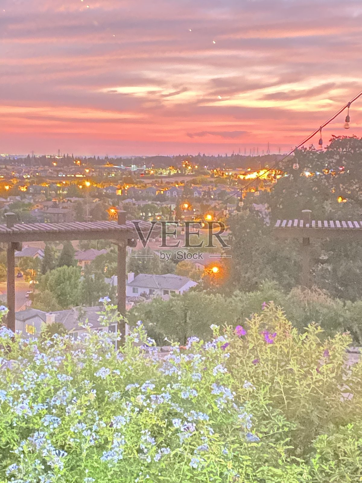 美丽的日落灯照片摄影图片