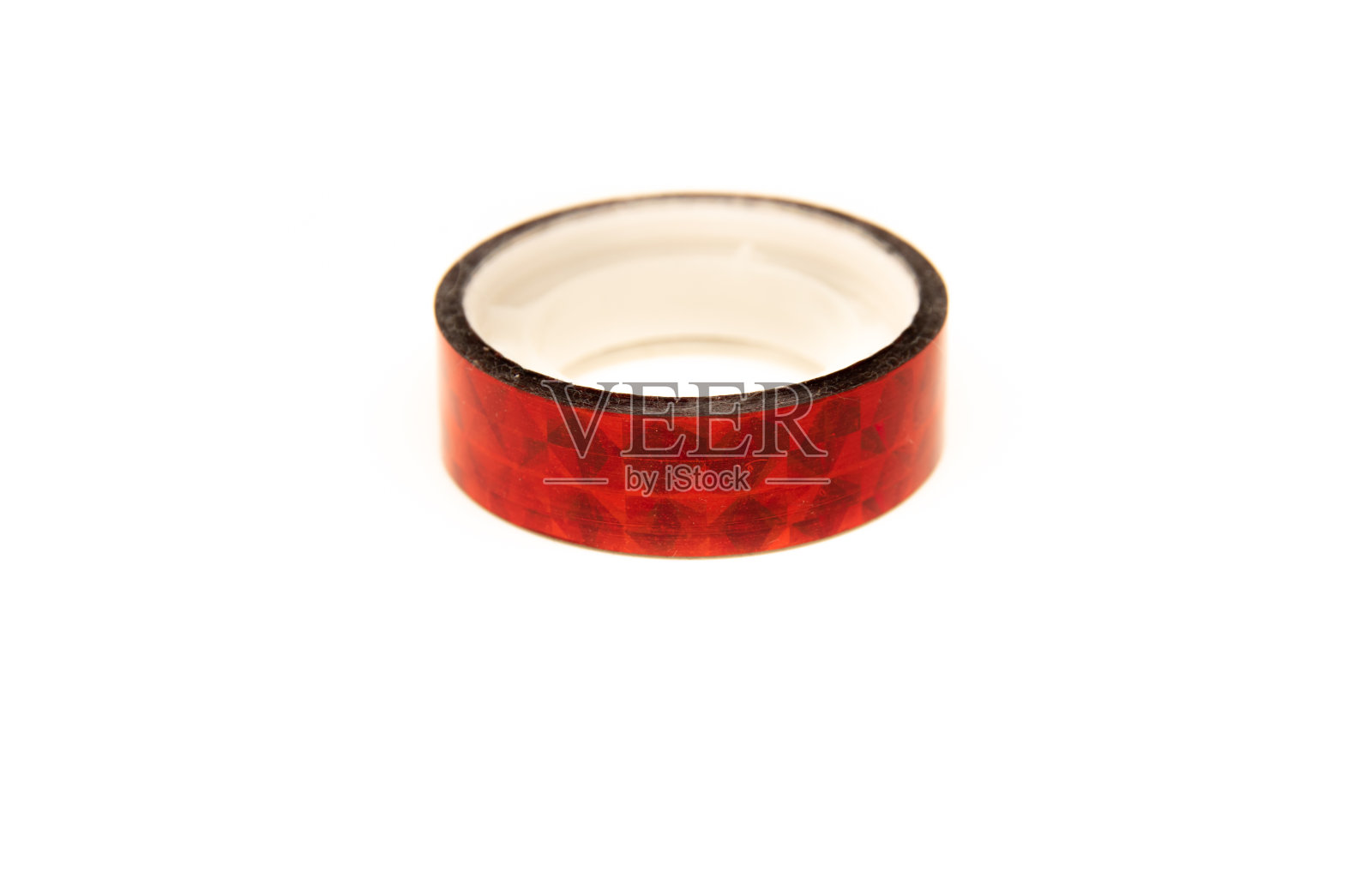 装饰Washi胶带红色在白色孤立的背景照片摄影图片