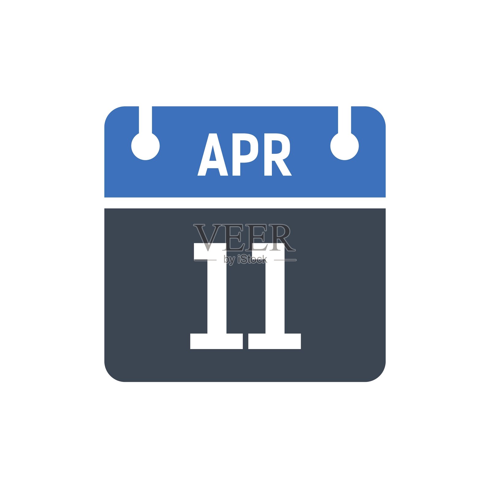 日历日期图标- 4月11日矢量图形插画图片素材