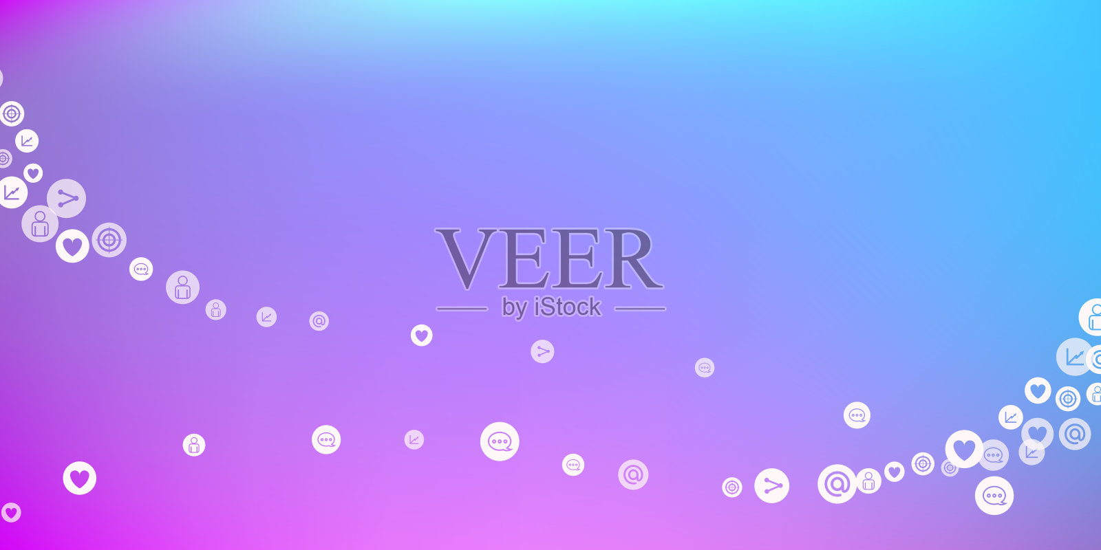 社交媒体营销，沟通网络插画图片素材