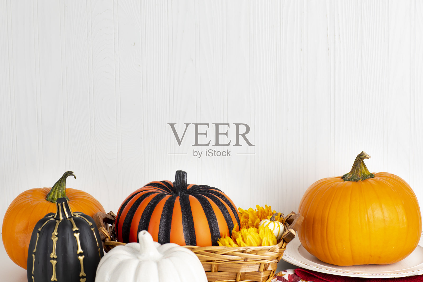 万圣节南瓜背景-感恩节和秋天的背景照片摄影图片