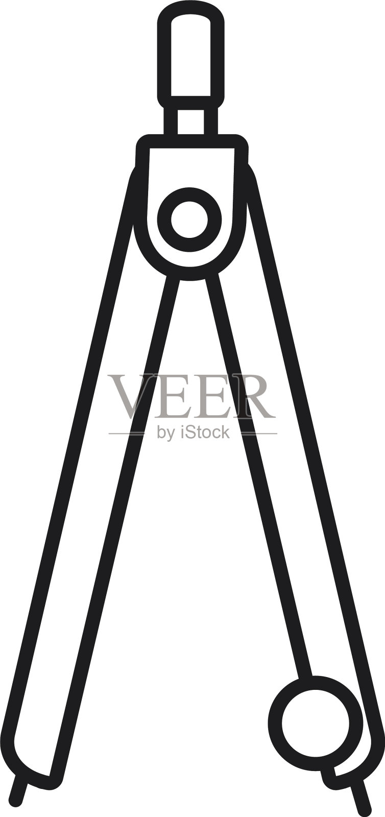 绘制圆规图标线条样式图标素材