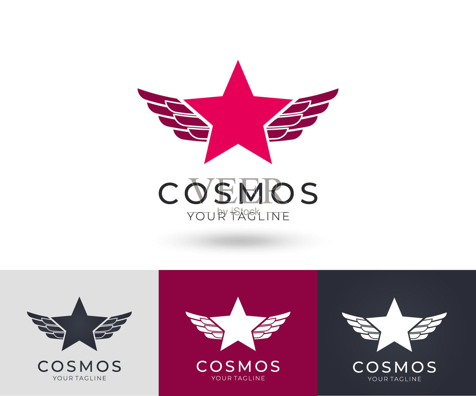 星标志向量。通用抽象标志与星符号的任何企业。星座——领袖、成功和力量。插画图片素材